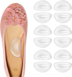 Dr.Pedi Transparent Adhesive Arch Pad Arch Support 6 Pairs Gel Insole for Flat Foot Women & Men, Adhesive Foot Insert for Shoes, Sandals, Flip Flops Plantar Fasciitis