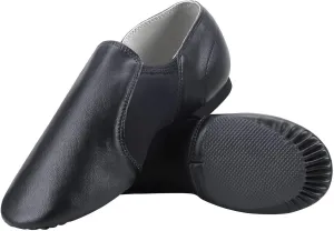 Dynadans Unisex PU Leather Upper Slip-on Jazz Shoe with Arch Insert for Women and Men's Dance Shoes