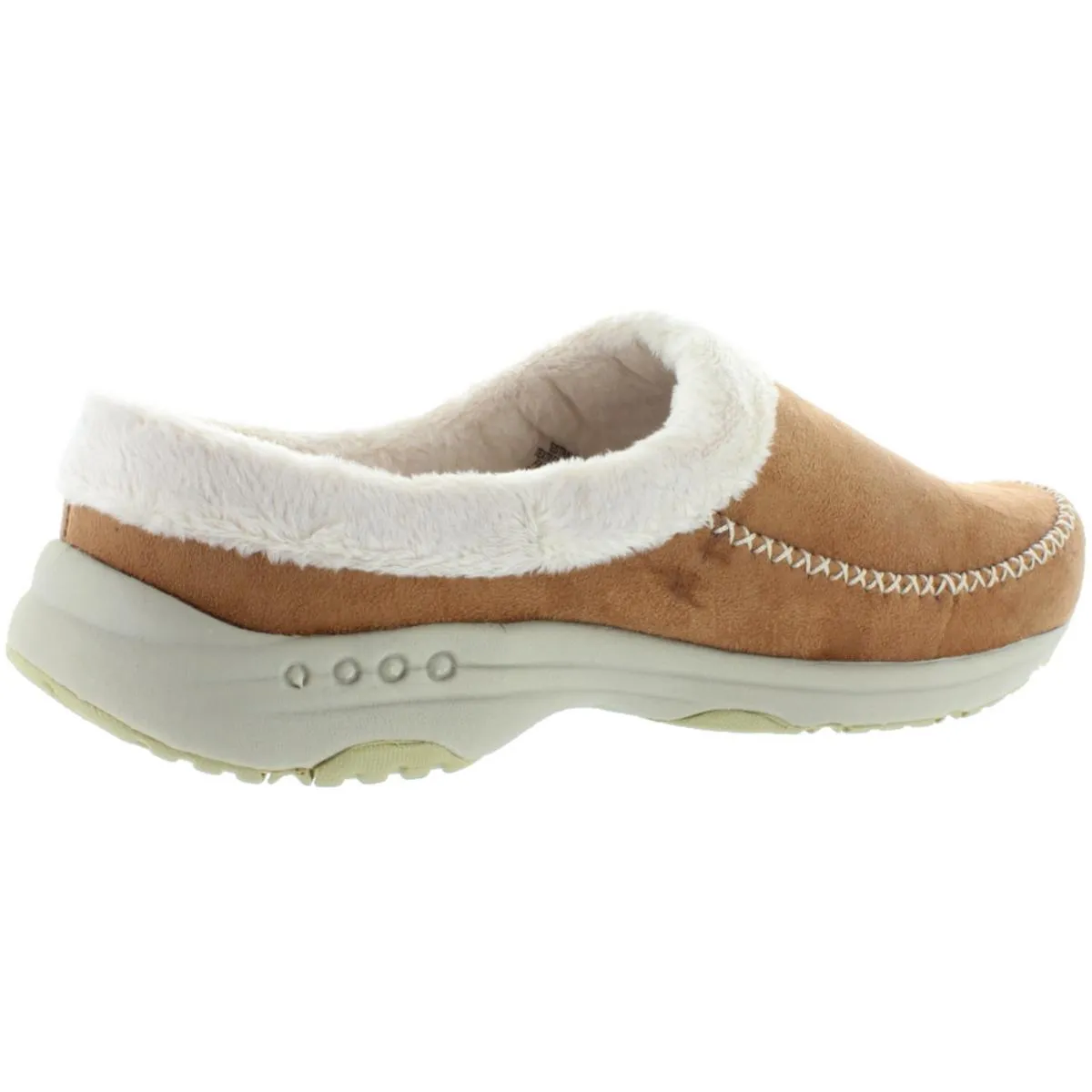 Easy Spirit Womens Travel Slip 2 Faux Fur Lined Slip On Mule Slippers