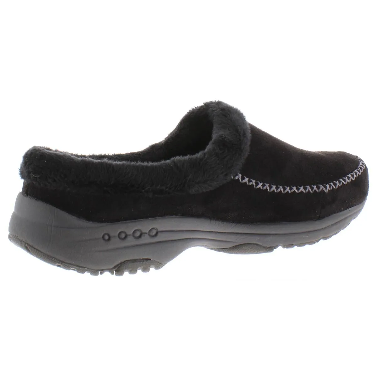 Easy Spirit Womens Travel Slip 2 Faux Fur Lined Slip On Mule Slippers