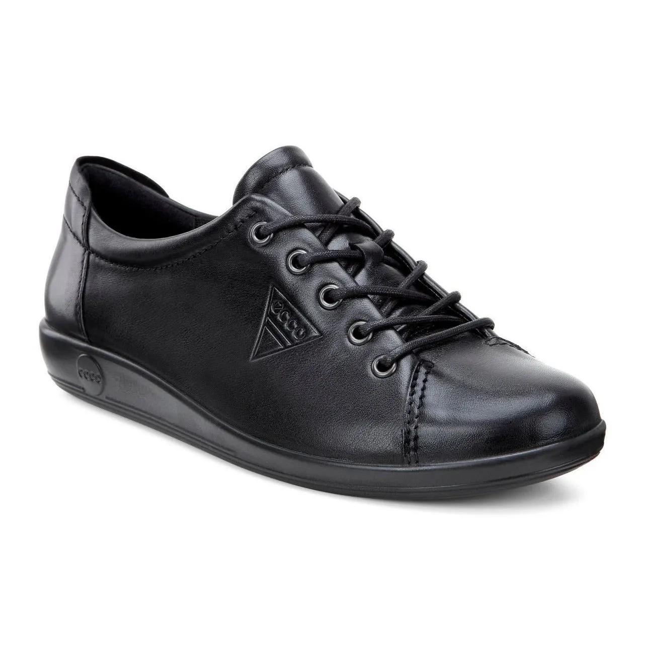 Ecco Soft 2.0 Ladies Black Laced Shoe