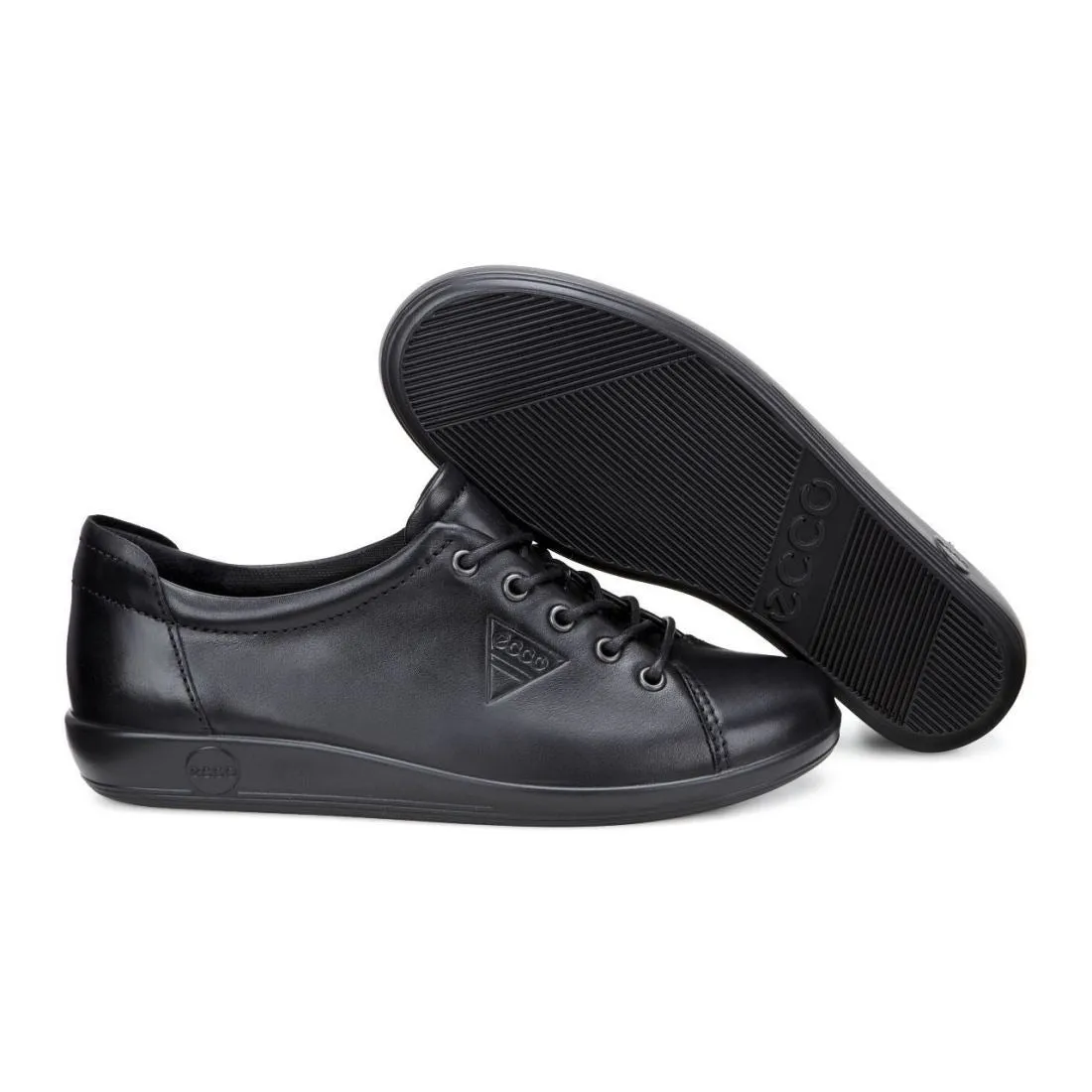 Ecco Soft 2.0 Ladies Black Laced Shoe