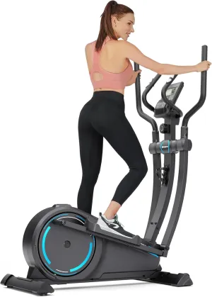 Elliptical Machine, Dripex Magnetic Elliptical Exercise Machine for Home, Quiet & Smooth Elliptical Trainer w/ 8KG Flywheel, 15.3IN Stride, 16 Levels Resistance, LCD Monitor, Pulse Sensor