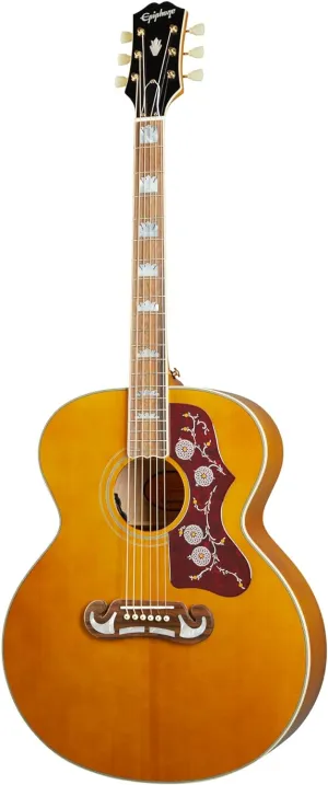 Epiphone Masterbilt J200 Jumbo Acoustic Electric, Aged Natural Antique
