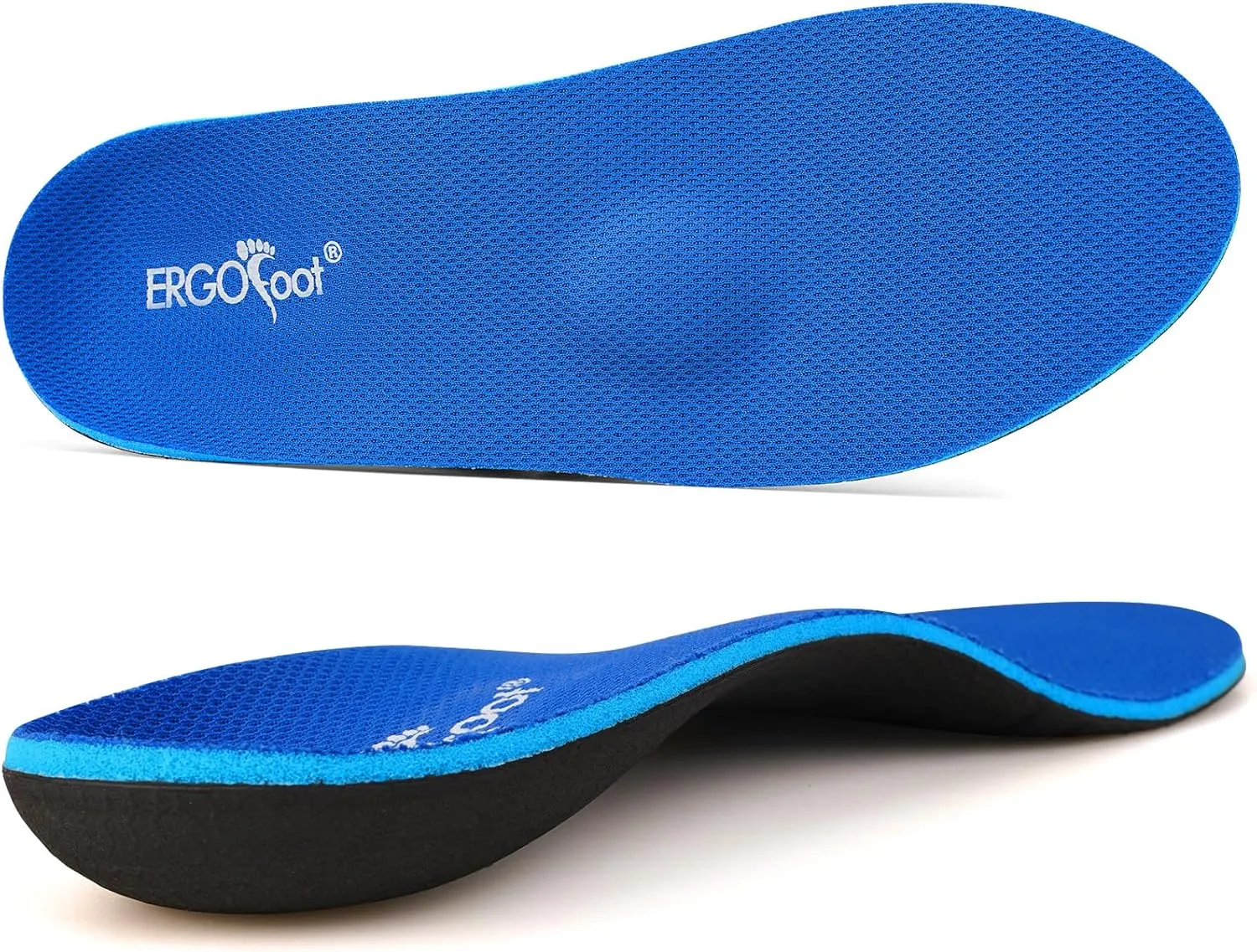 ERGOfoot Metatarsalgia Insoles, Plantar Fasciitis Insoles with Arch Supports, Heavy Duty Support Inserts, 300lbs , Wide Feet, Relieve Metatarsalgia, Flat Feet, High Arch, Ball of Foot, Foot Pain