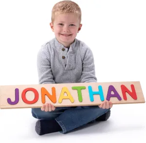 Fat Brain Toys Wooden Personalized Name Puzzles for Toddlers 1-3 , Custom Puzzles, Flat Rate up to 9 Letters