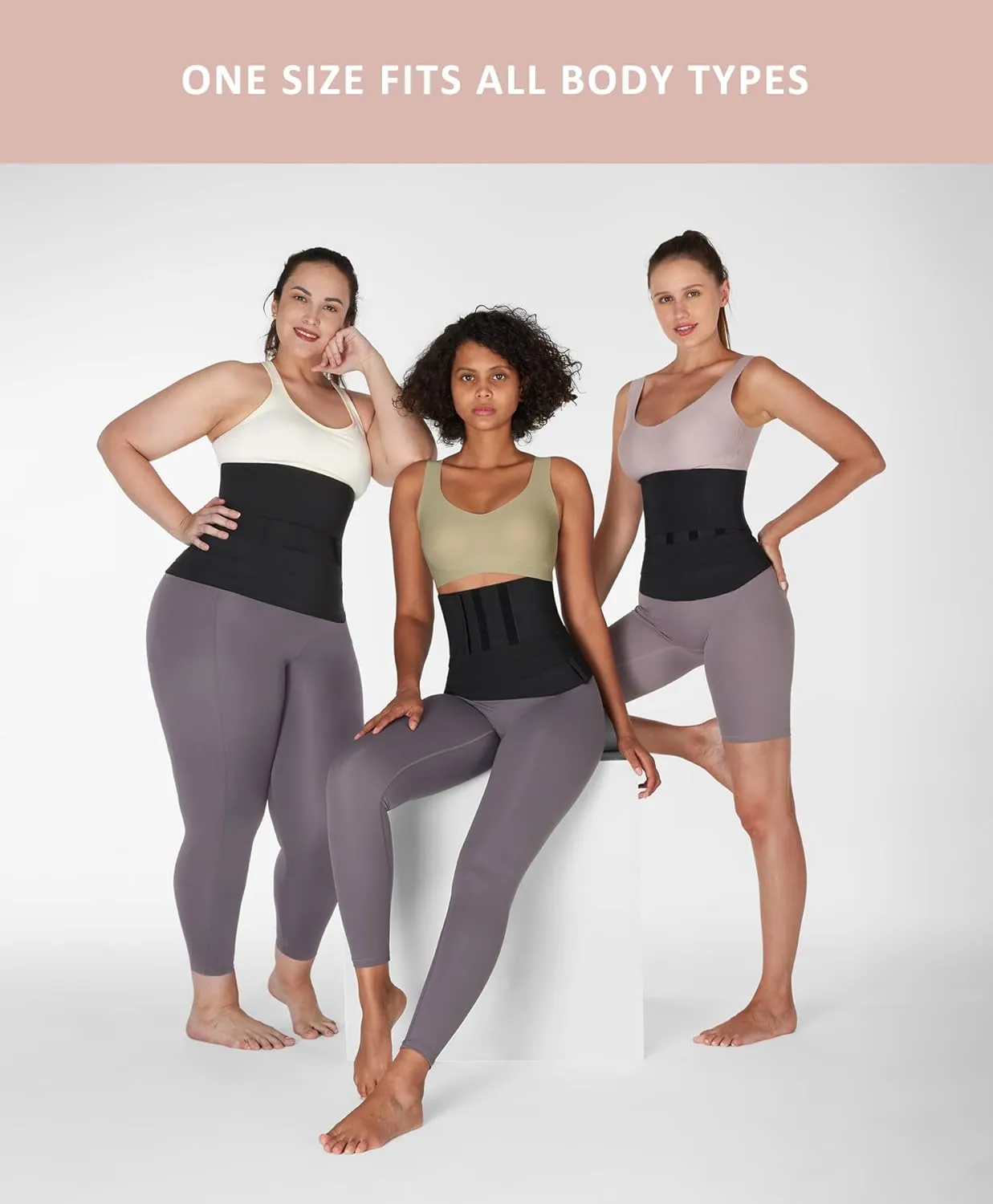 FeelinGirl Waist Trainer for Women Snatch Bandage Tummy Wrap Plus Size Workout Waist Trimmer for Gym Sport