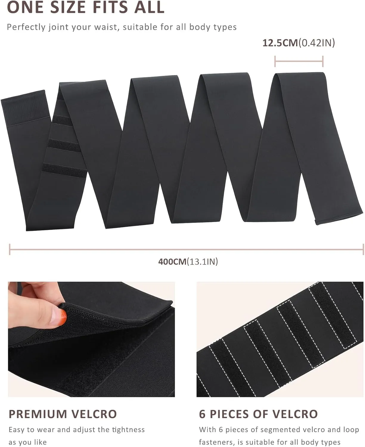 FeelinGirl Waist Trainer for Women Snatch Bandage Tummy Wrap Plus Size Workout Waist Trimmer for Gym Sport