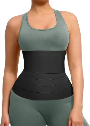 FeelinGirl Waist Trainer for Women Snatch Bandage Tummy Wrap Plus Size Workout Waist Trimmer for Gym Sport