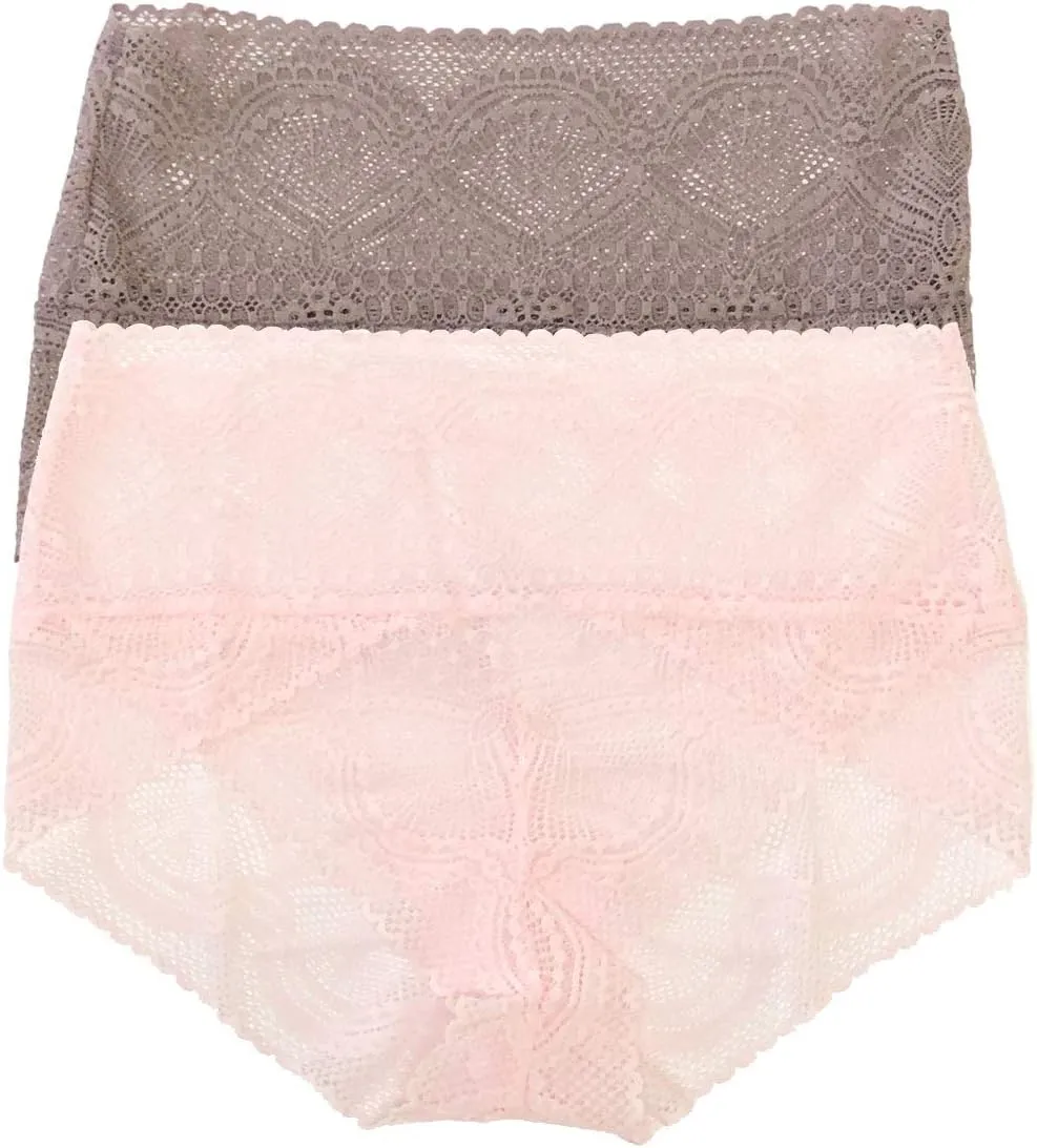 Felina Finesse Mock Wrap Brief - Womens Underwear, Semi-Sheer, 4-Way Stretch Lace, Super Stretchy