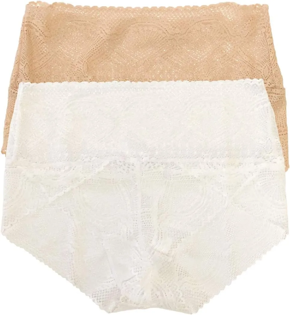 Felina Finesse Mock Wrap Brief - Womens Underwear, Semi-Sheer, 4-Way Stretch Lace, Super Stretchy