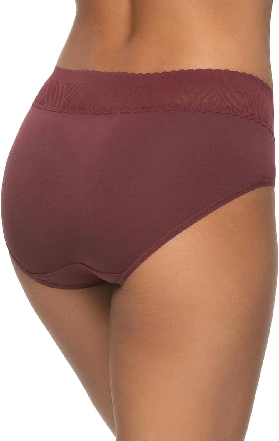 Felina Womens 5 Pack Stay In Place Mid-Rise Lace Hipster