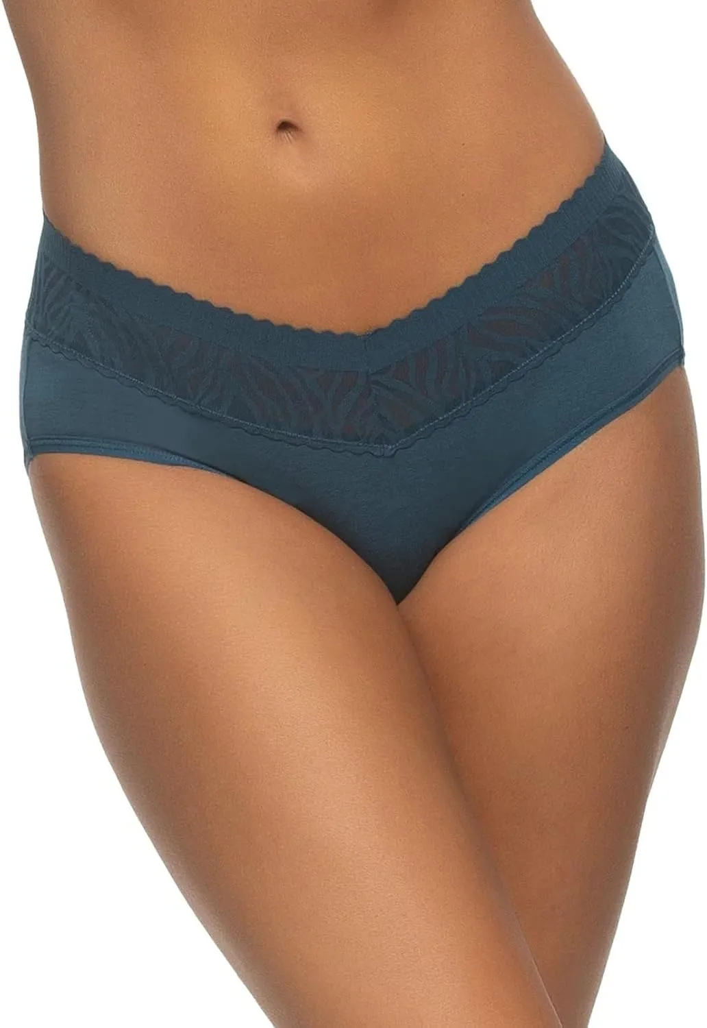 Felina Womens 5 Pack Stay In Place Mid-Rise Lace Hipster