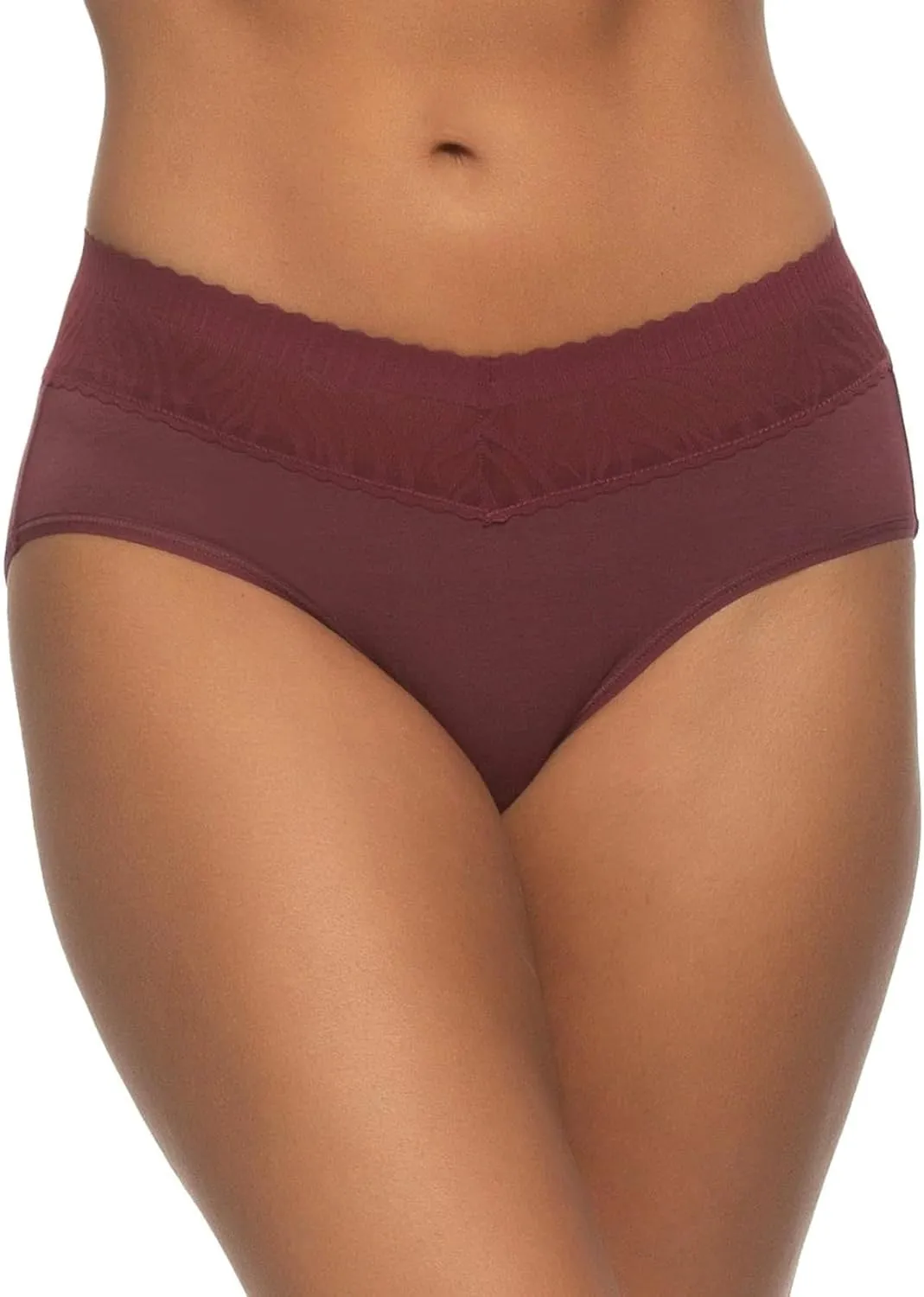 Felina Womens 5 Pack Stay In Place Mid-Rise Lace Hipster