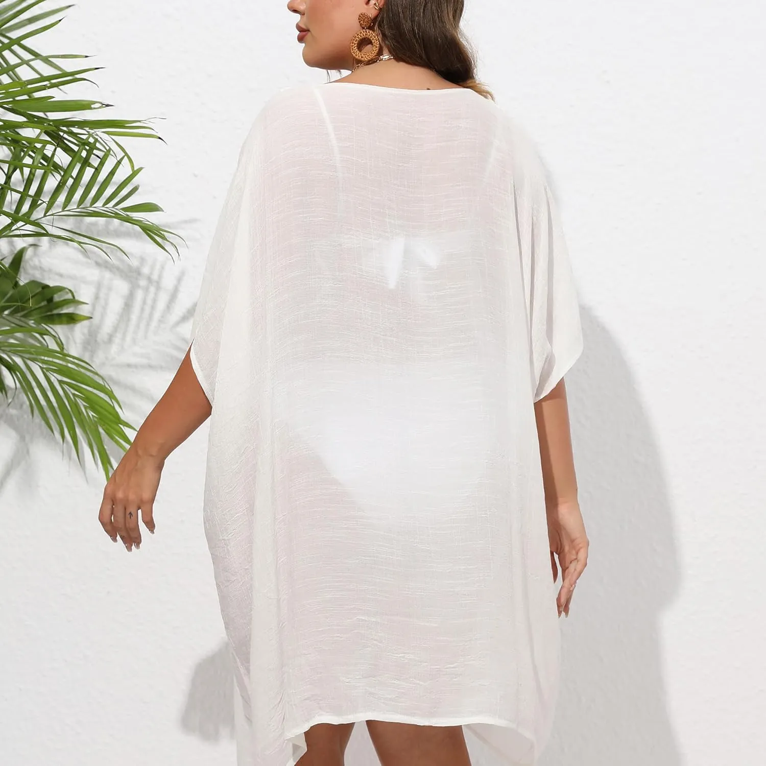 FINIZO Women's Swimsuit Beach Cover Up Lace Bikini Beachwear Plus Size Beach Bikini See Through Swimwear