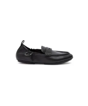 FitFlop Allegro Leather All Black Penny Loafers