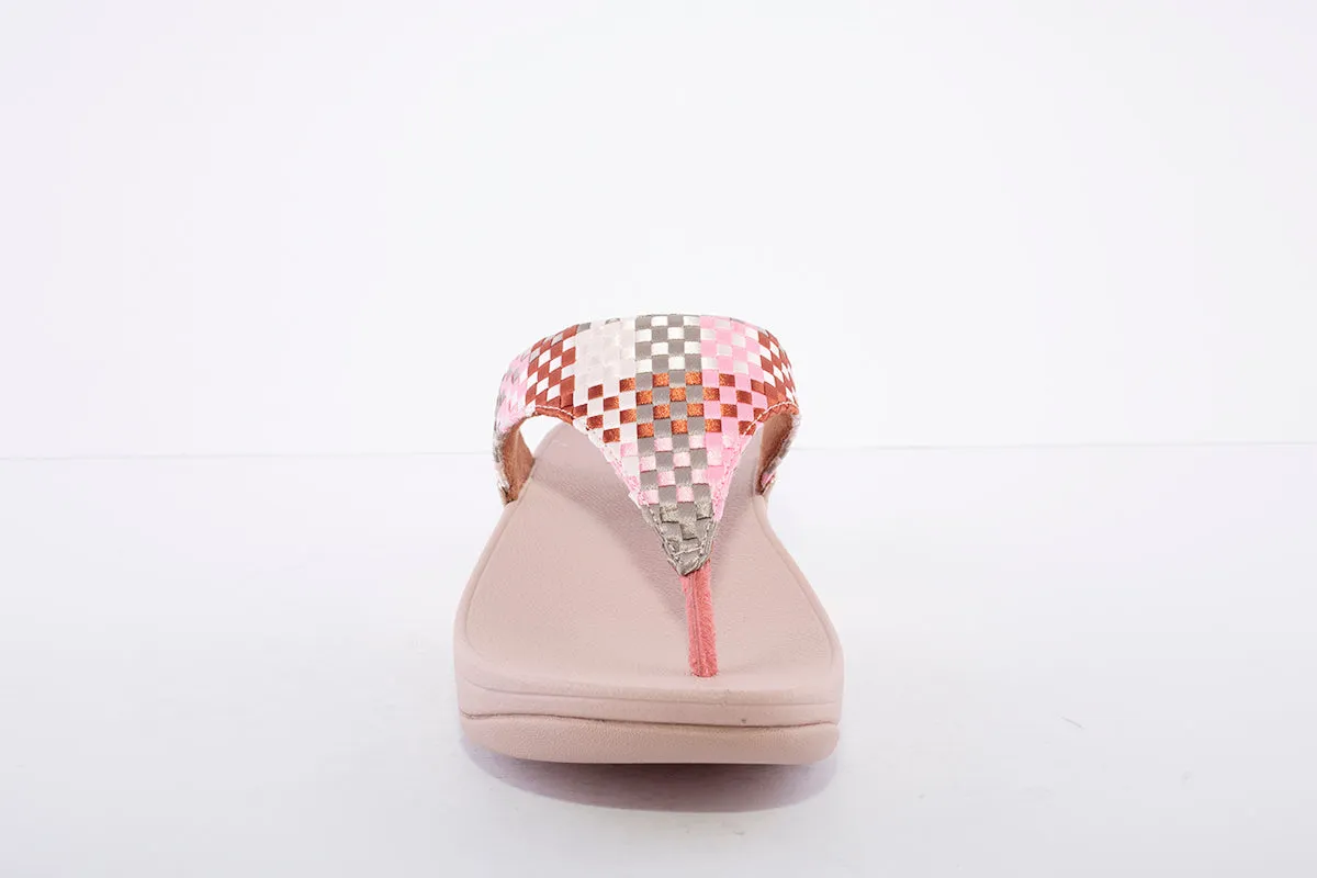 FITFLOP - LULU Silky-Weave Toe-Post Sandals Pink