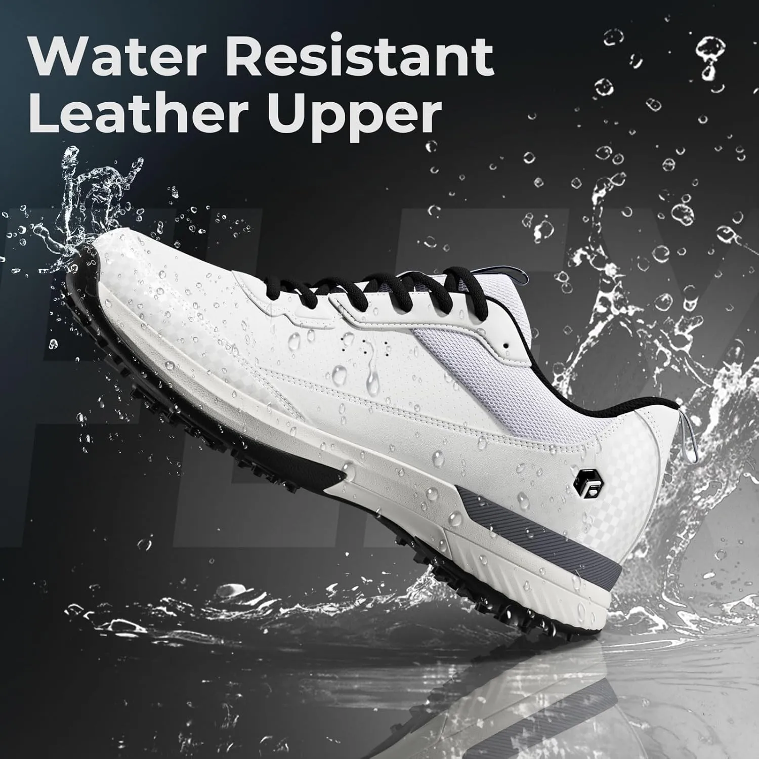 FitVille Wide Golf Shoes Men Professional Outdoor Water Resistant Golf Shoes for Course with Spikes