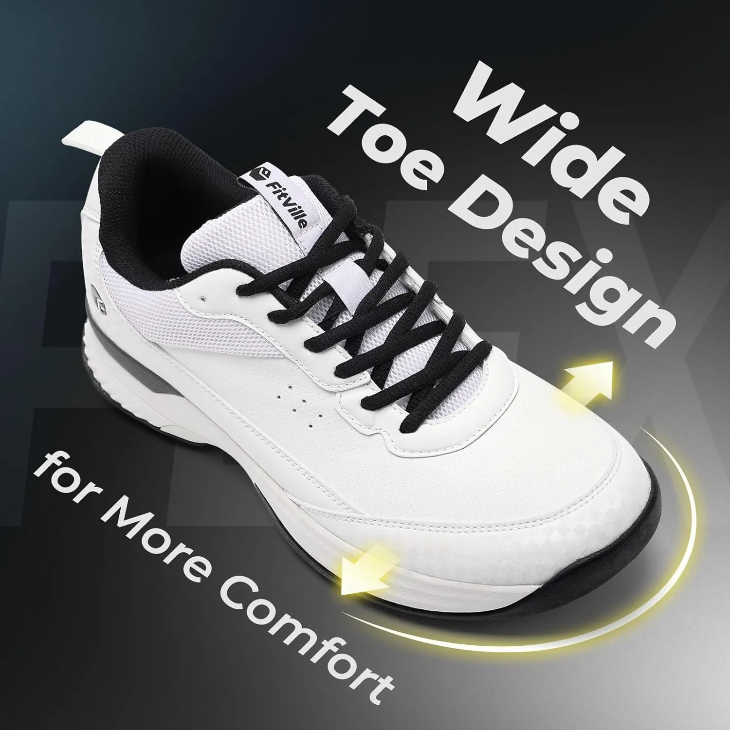 FitVille Wide Golf Shoes Men Professional Outdoor Water Resistant Golf Shoes for Course with Spikes