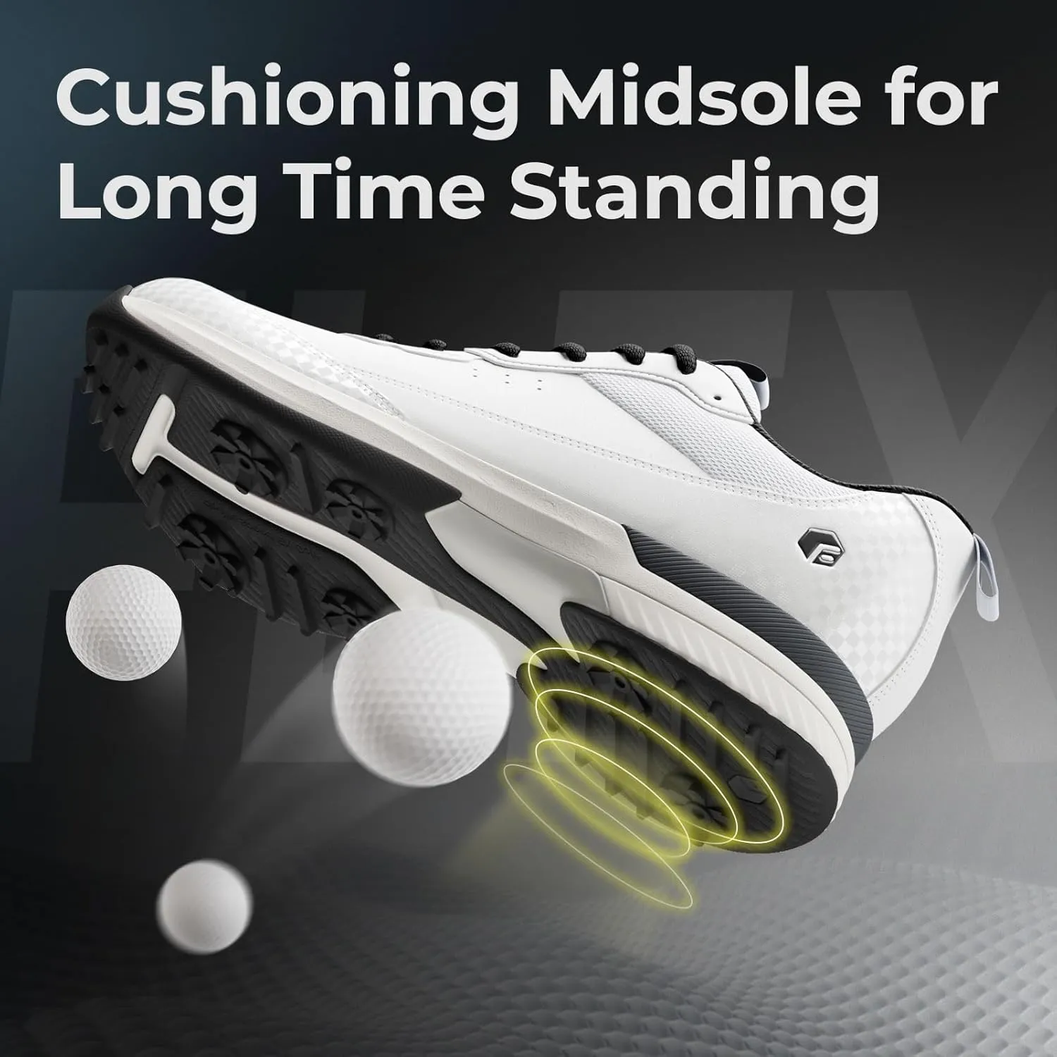 FitVille Wide Golf Shoes Men Professional Outdoor Water Resistant Golf Shoes for Course with Spikes