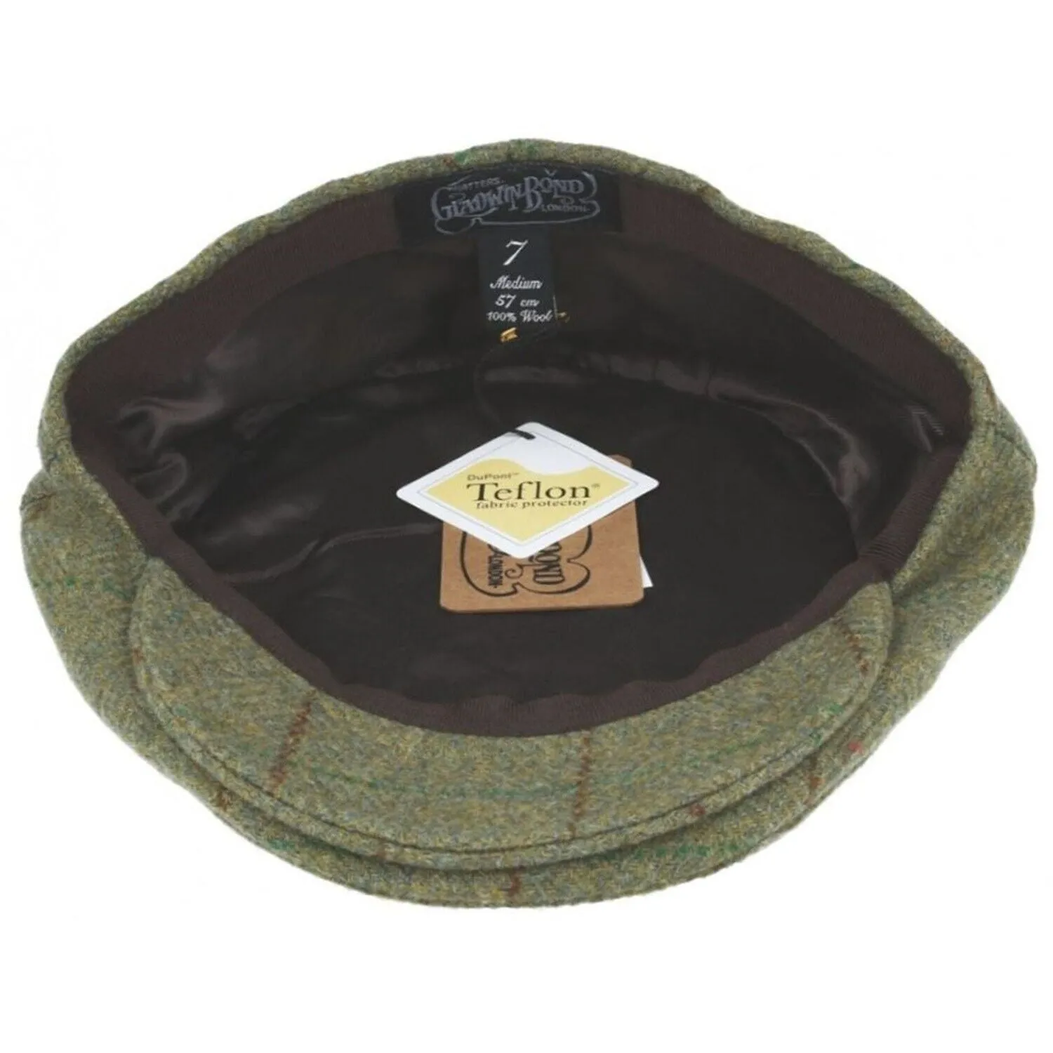 Flat Cap In Green Derby Tweed - Gladwin Bond