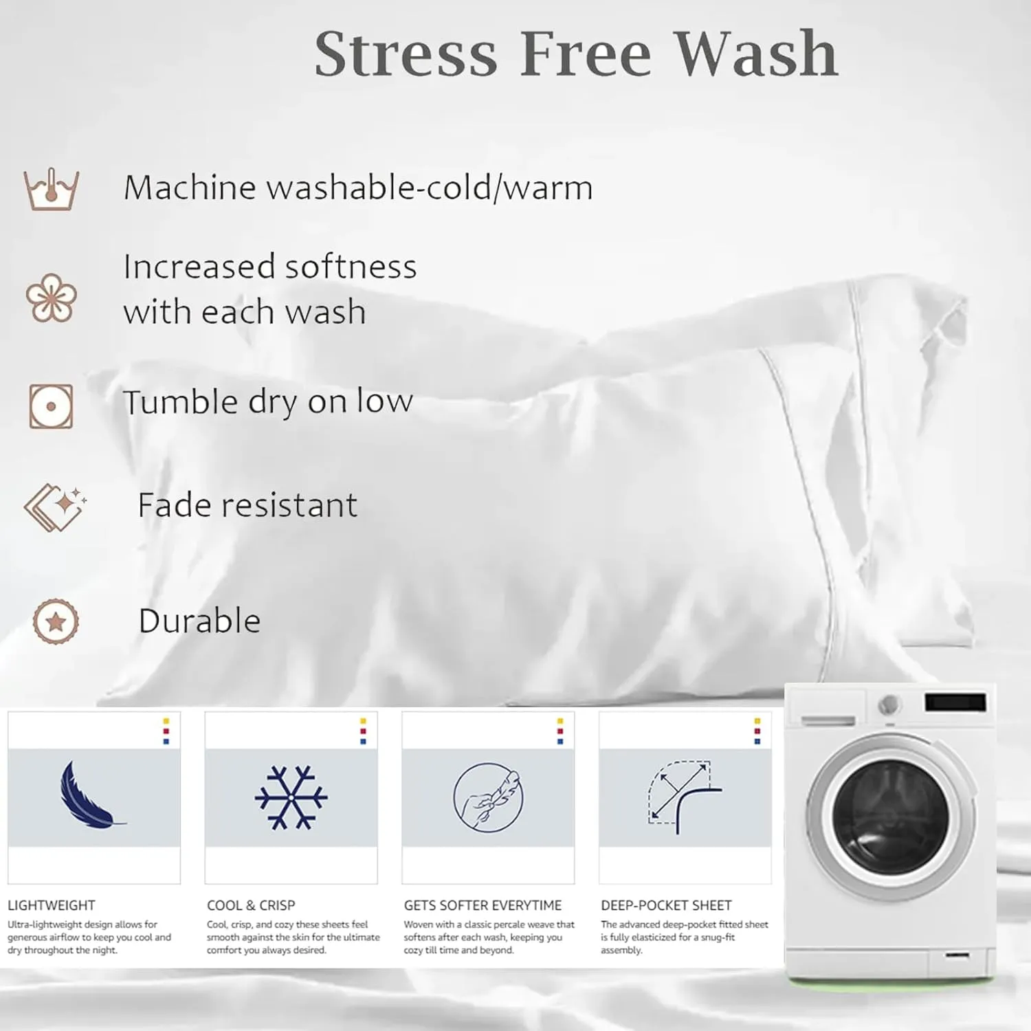 Flex Top King Sheets for Sleep Number Bed Ultra-Soft Microfiber Bed Sheets, Split Top King Sheets for Sleep Number Bed (4 PCs) Flex Head King 34" Top Split Sheets to fit Upto 15" Deep (Iight Grey)