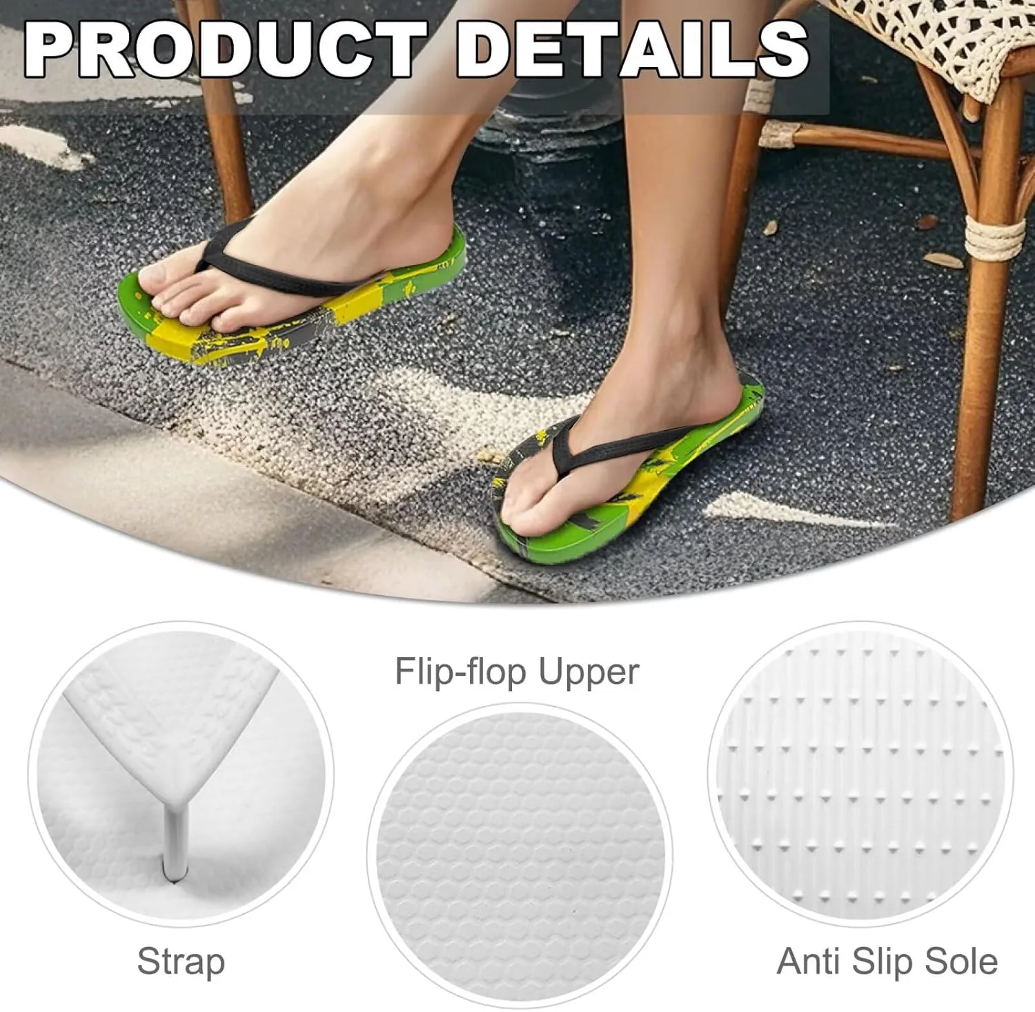 Flip Flops for Women Slip on Walking Thong Sandals Arch Support Beach Pool Slide Slippers