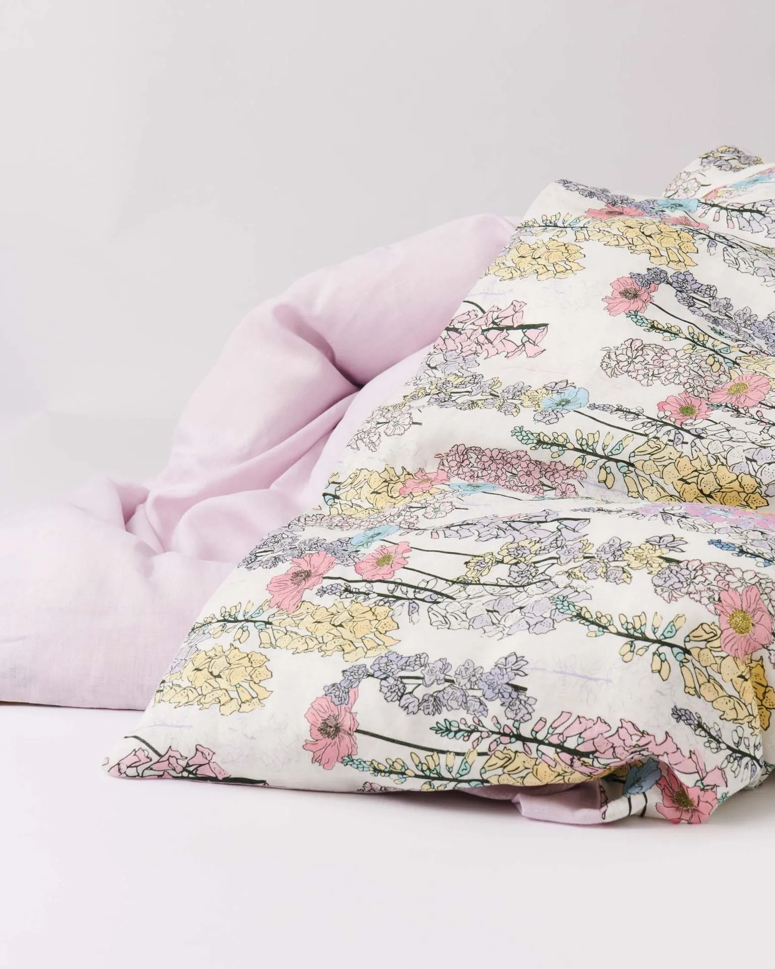 Foxglove Forever Linen Flat Sheet