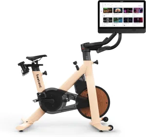 Freebeat Lit Smart Exercise Bike, Swiss Design Spin Bike for Home, 22'' HD Rotating Touchscreen, Auto Resistance, Personal Trainer Algorithm, Stationary Bike with Screen, Bluetooth, Scenic Rides, Gamified Classes, Compact for Small Spaces