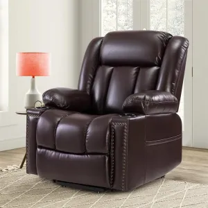 Genuine Leather Power Lift Recliner Chair Massage Adjustable for Elderly Reclining Sofa with Lumbar Support Dual Motor Chair Living Room Home Theater