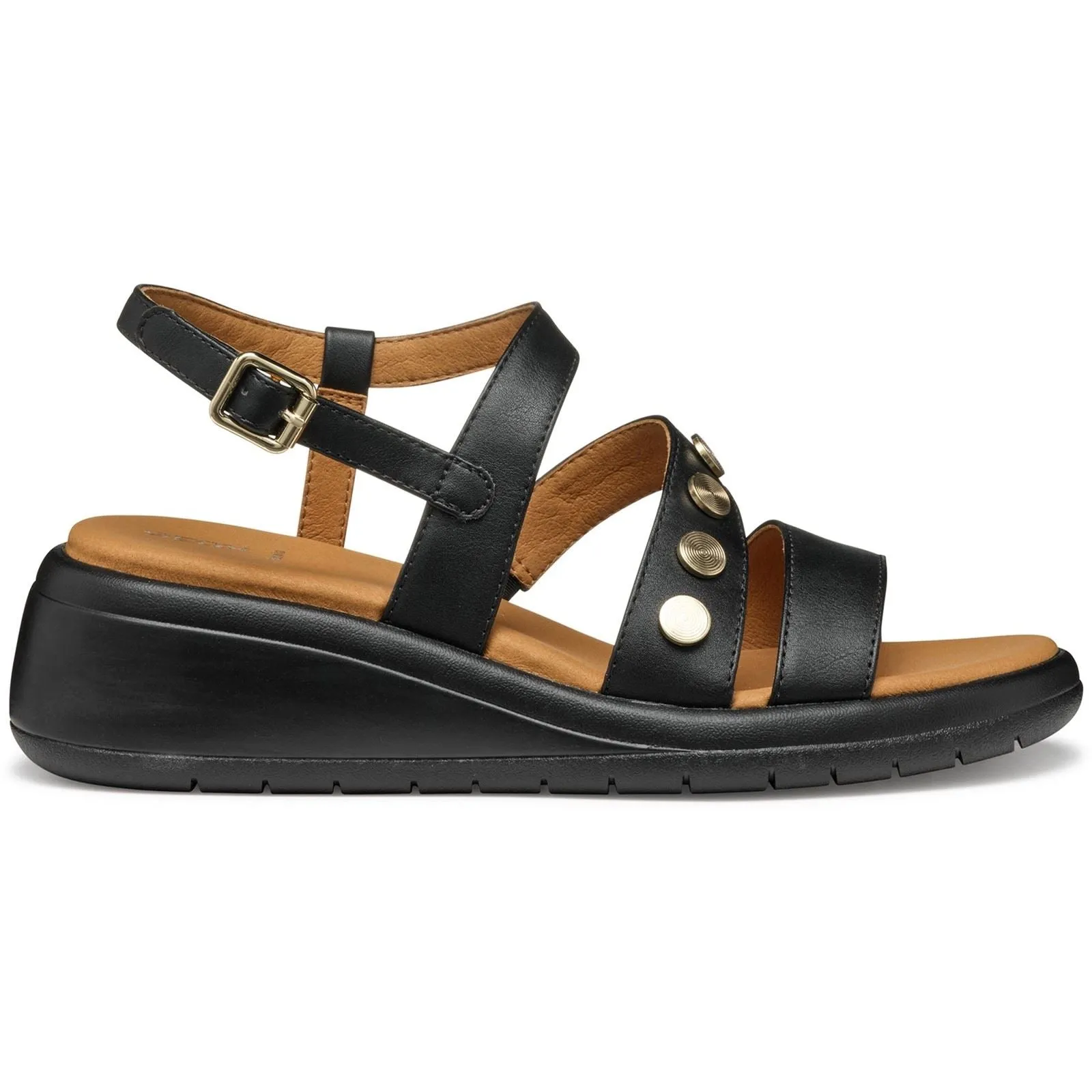 Geox D MELICONIA Synthetic Polyurethane Women's Black Wedges