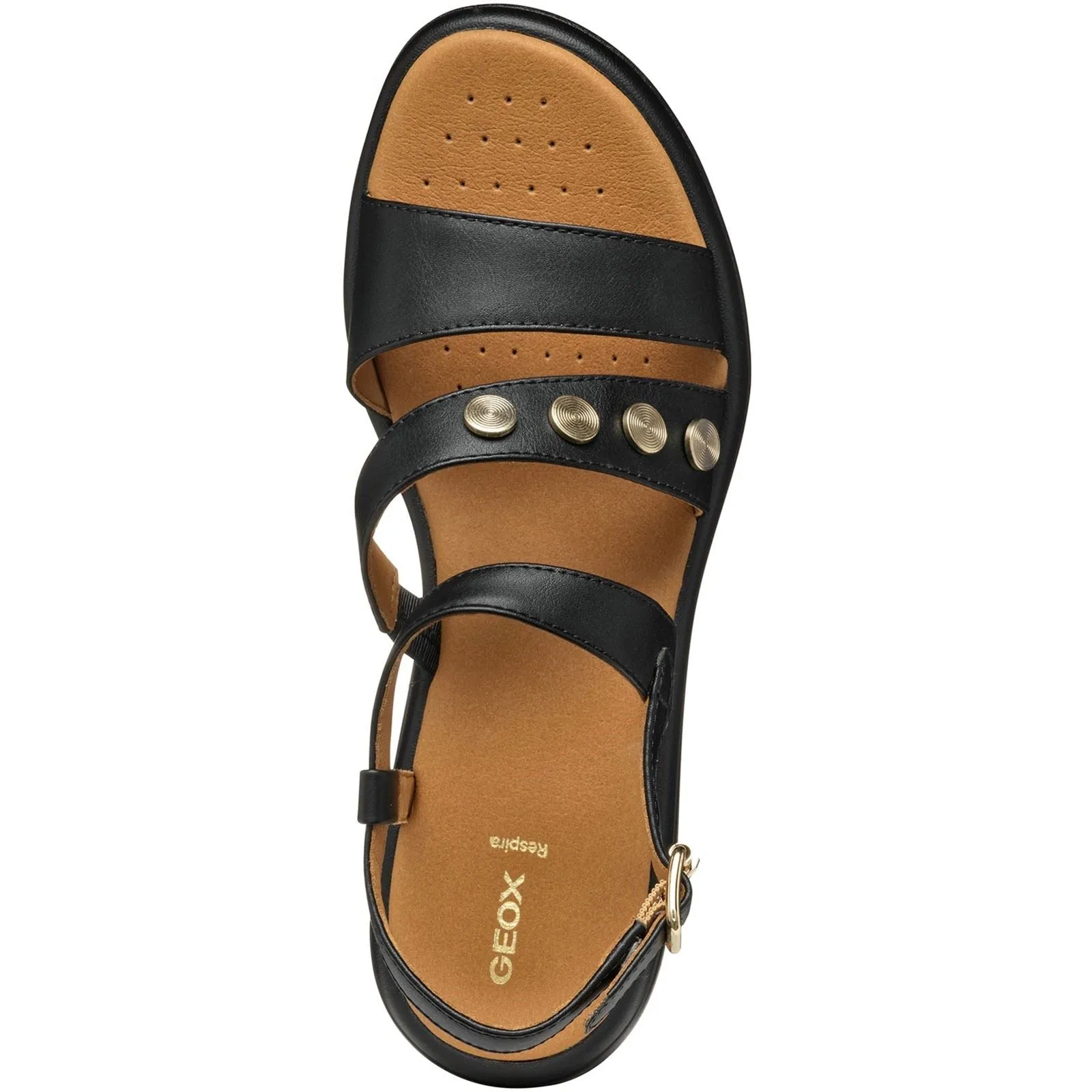 Geox D MELICONIA Synthetic Polyurethane Women's Black Wedges