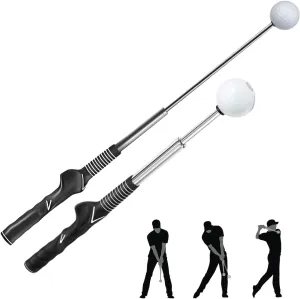 Golf Swing Trainer Telescopic Swing Aid Warm Up for Tempo Grip Strength Right Hand Golf Training Suit for Indoor Outdoor Practice Chipping Hitting Golf Accessories