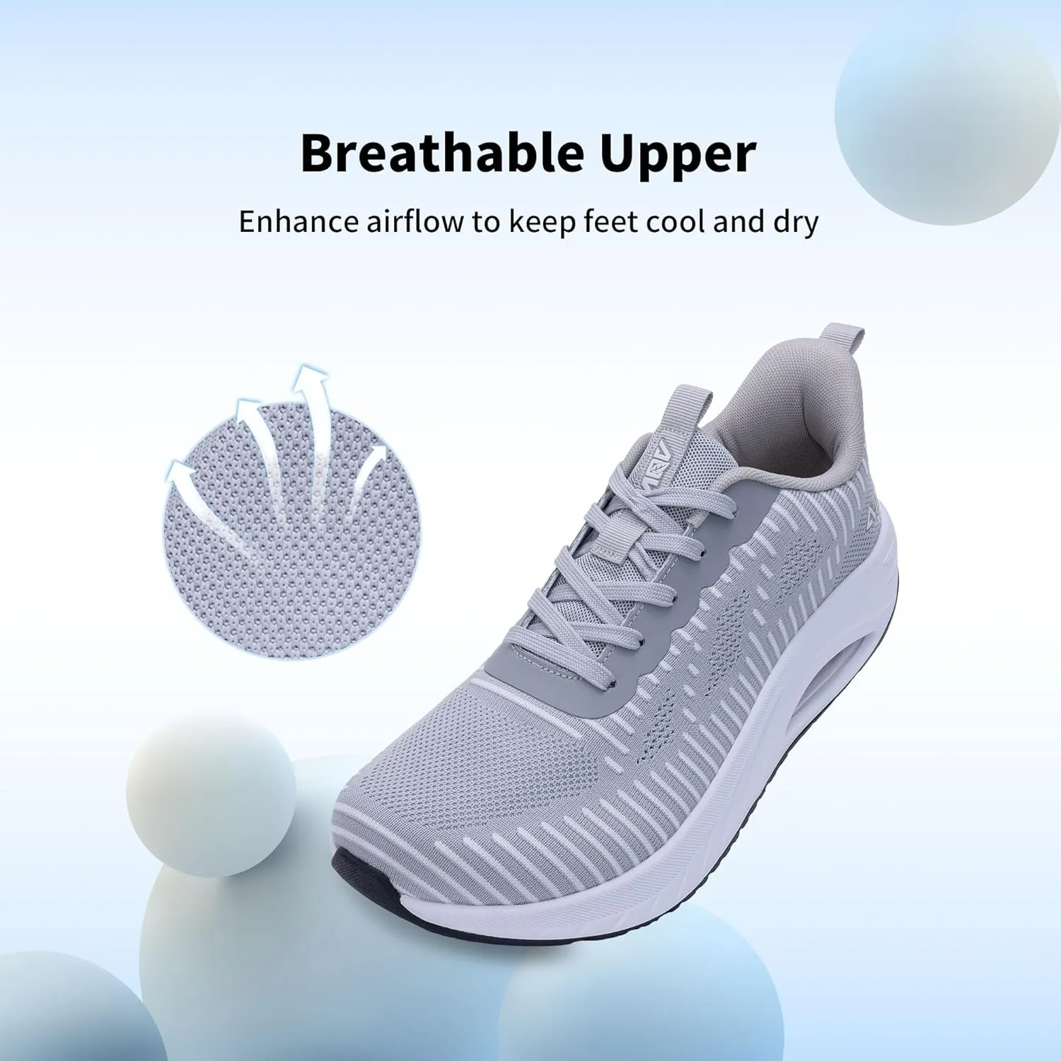 GOOBON Men's Wide Toe Box Walking Shoes with Arch Support Orthotic Tennis Sneakers for Plantar Fasciitis Bunions Flat Feet