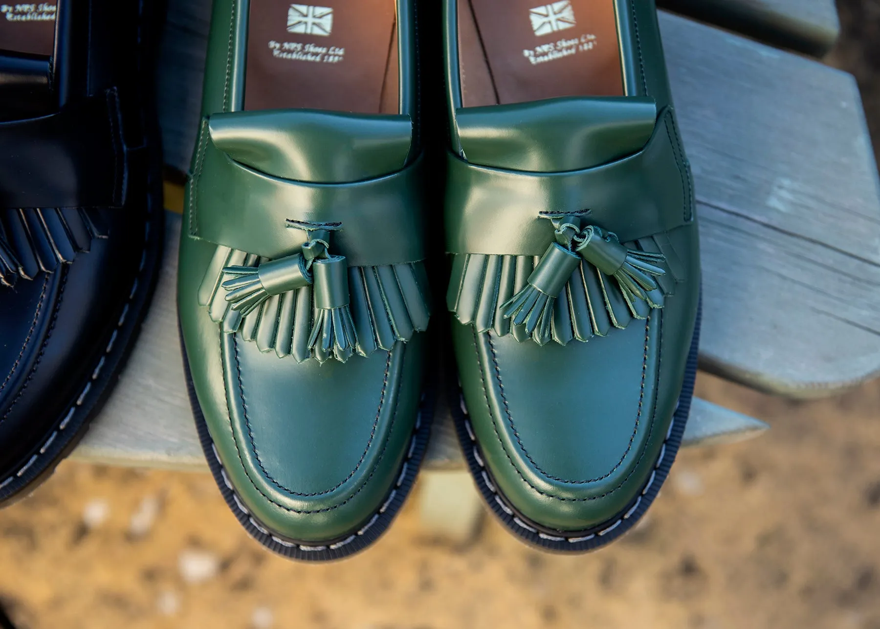 Green Hi-Shine Tassel Loafer