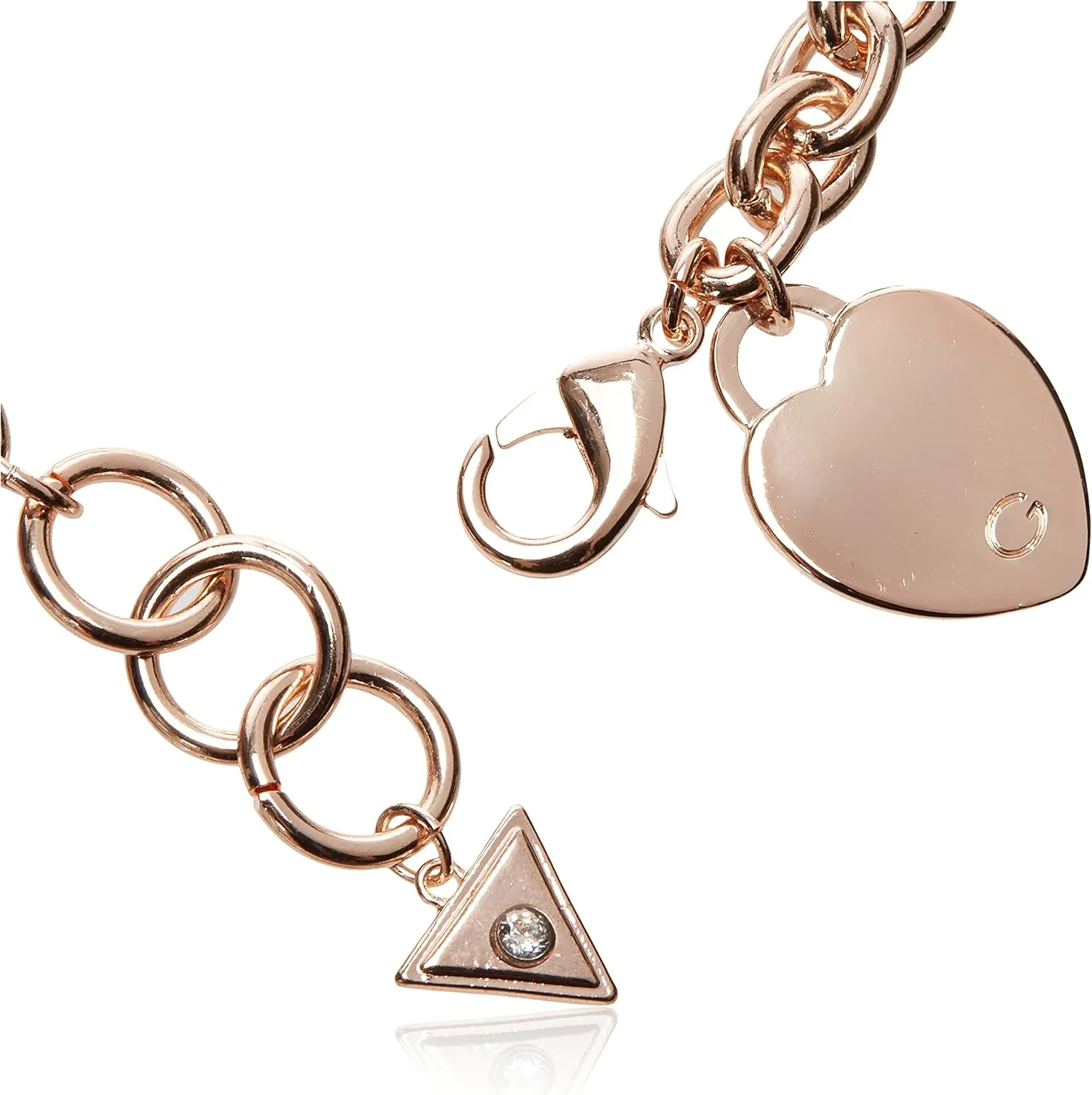 GUESS "Basic" G Logo Heart Link Bracelet
