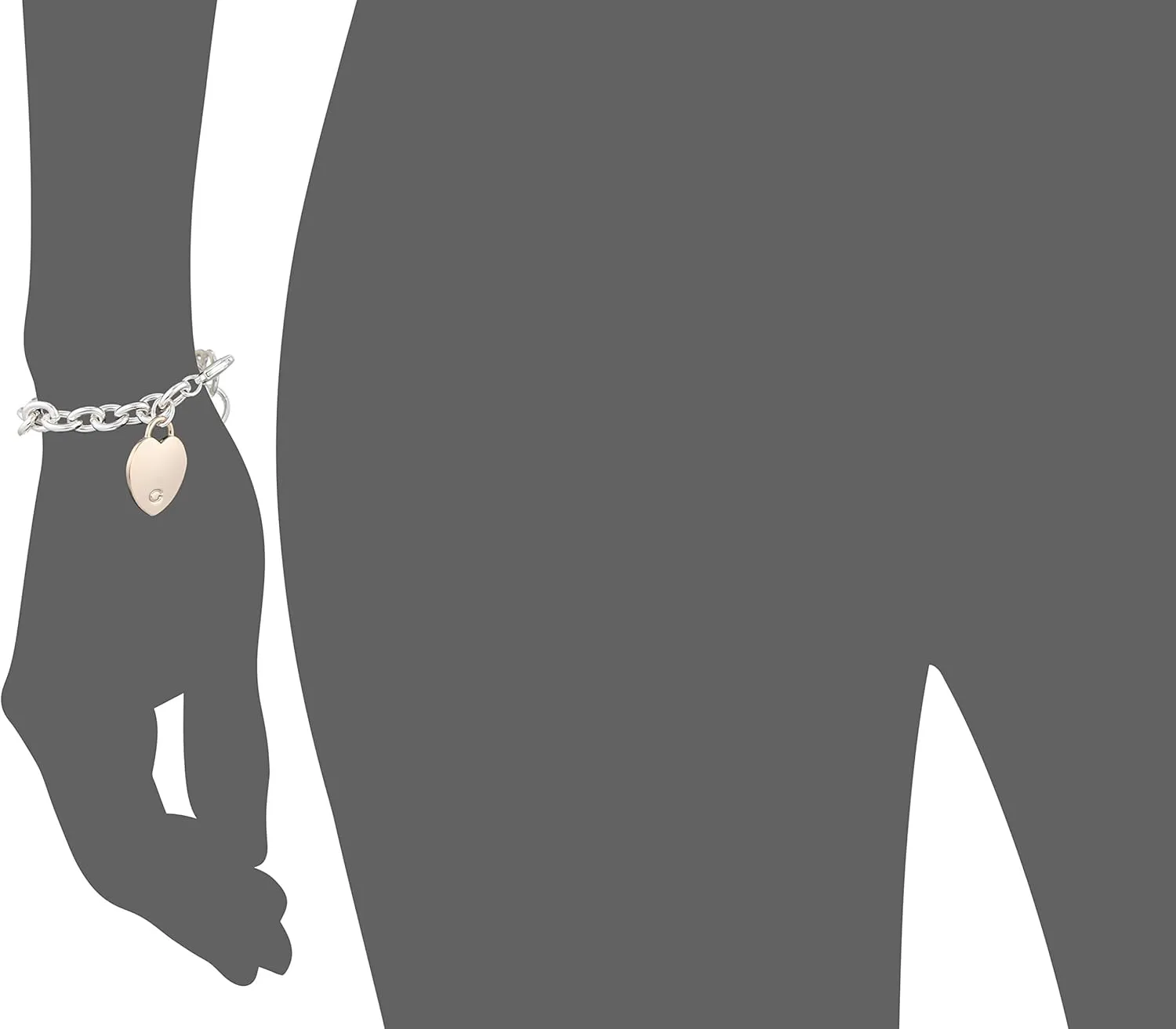 GUESS "Basic" G Logo Heart Link Bracelet