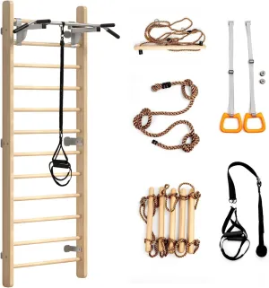Gymnastics Wood Stall Bar, Multi-use Swedish Ladder, Wall Bars for Kids & Adults, Physical Therapy for Stretching and Various Exercises