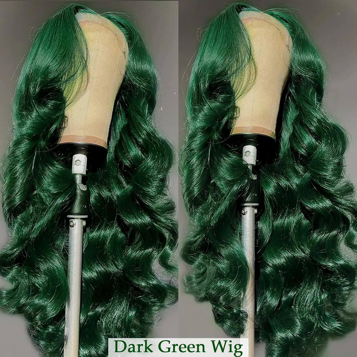 haha Green 13x6 Lace Front Wig Human Hair Emerald Green Body Wave Transparent HD Lace Frontal Wig Pre Plucked Dark Green Human Hair Wigs For Women Colored 180% Density 24 Inch