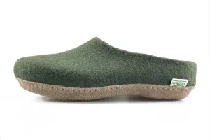 Handmade Wool Felt Slippers with Arch Support and Leather Sole