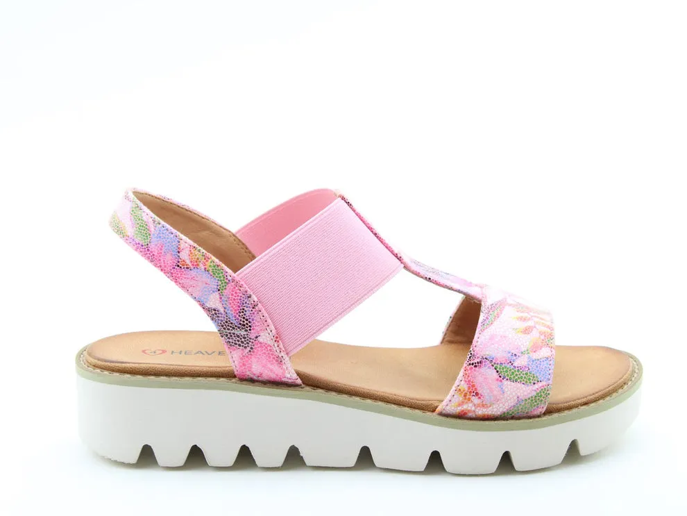 Heavenly Feet Ritz Ladies Lightweight Chunky Sandal Floral Pink VEGAN FRIENDLY