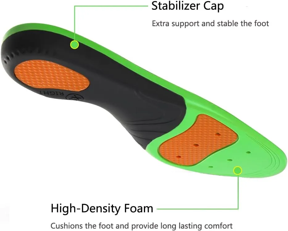 High Arch Support Insoles for Men and Women, Orthotic Shoe Inserts for High Arch,Plantar Fasciitis,Flat Feet,Foot Pain