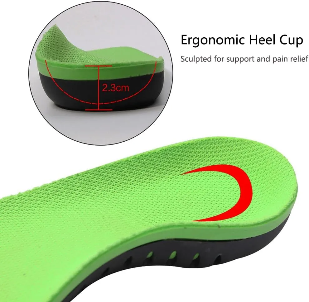 High Arch Support Insoles for Men and Women, Orthotic Shoe Inserts for High Arch,Plantar Fasciitis,Flat Feet,Foot Pain
