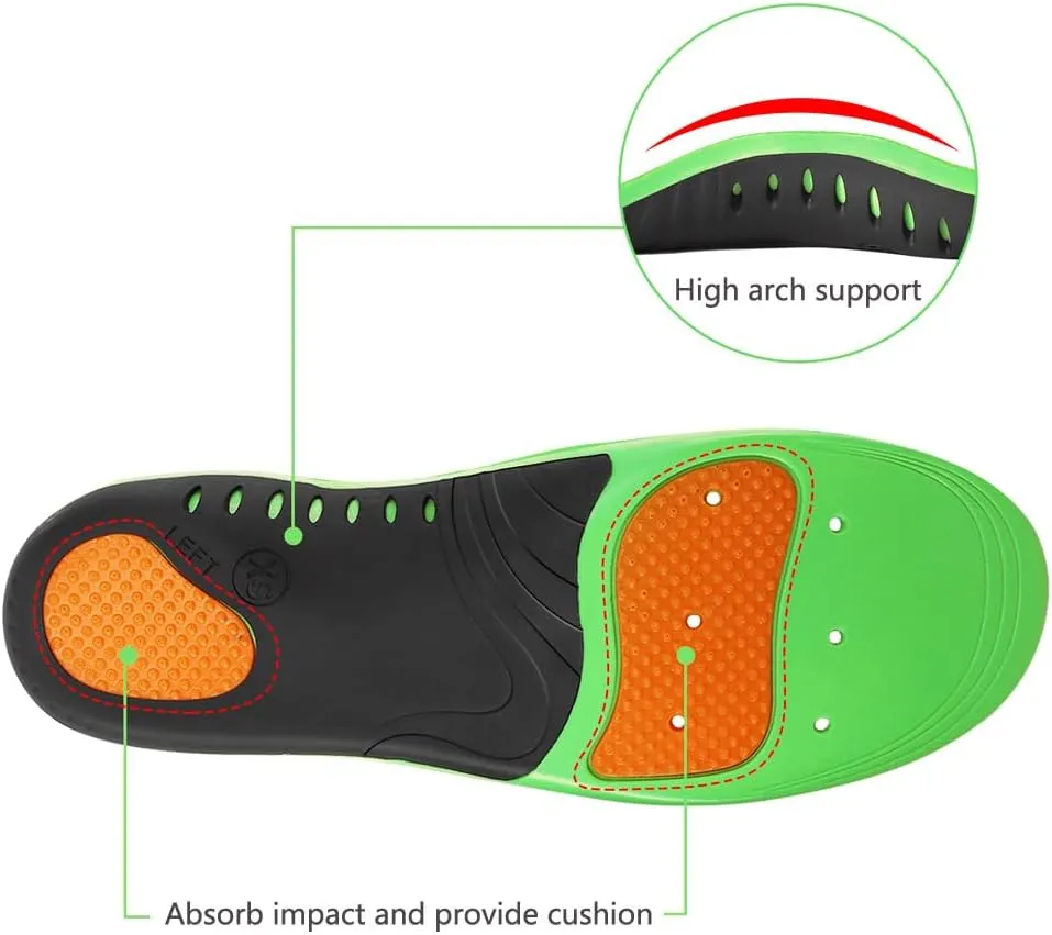 High Arch Support Insoles for Men and Women, Orthotic Shoe Inserts for High Arch,Plantar Fasciitis,Flat Feet,Foot Pain