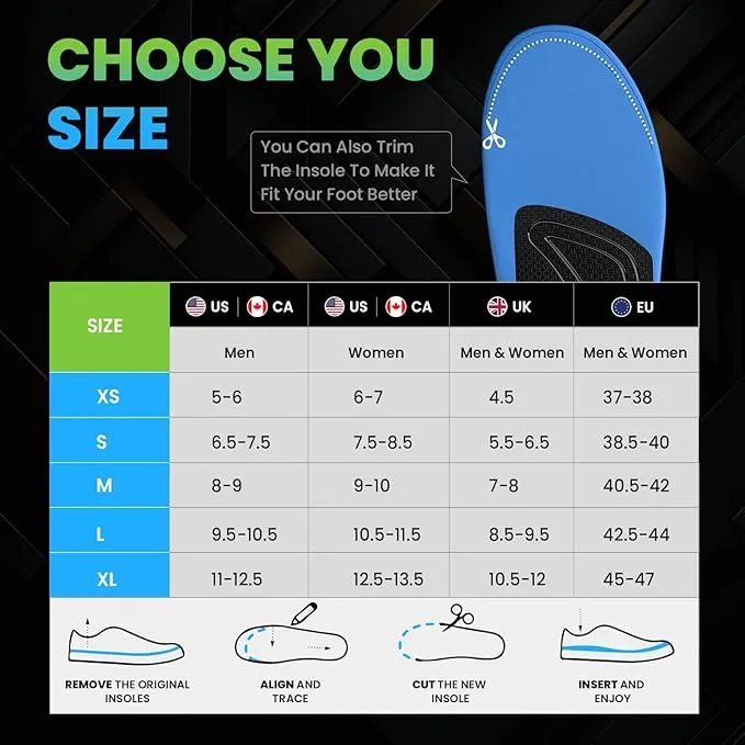 High Arch Support Orthotics Insoles