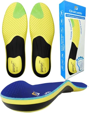 High Arch Support Plantar Fasciitis Flat Feet Foot Pain Relief Shoe Insoles Men & Shoe Inserts For Women, Anti Slip Shock Absorbing Insoles Orthotics Work Boot Inserts All Day Standing Running