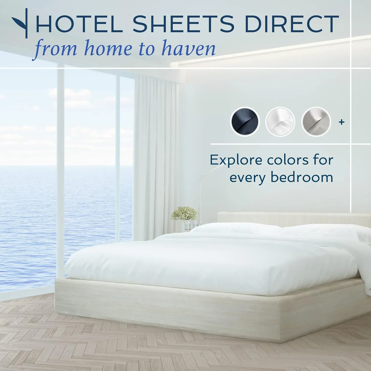 Hotel Sheets Direct 4 Piece Bed Sheet Set Queen Size, 100% Viscose Derived from Bamboo Sheets Set with 2 Pillowcases, Cooling & Breathable Luxury Bedding, Moisture-Wicking & Silky Soft Texture, White