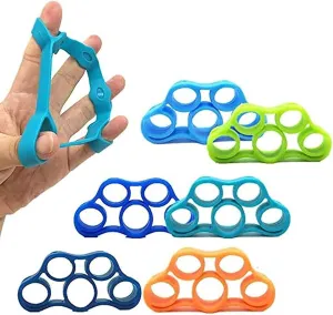Hovico Finger Strengthener Grip Resistance Bands Grip Strength Trainer Finger Grip Strengthener Strength Trainer Gripper set for Arthritis Carpal Tunnel Exercise Guitar and Rock Climbing