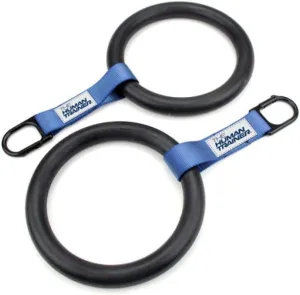 Human Trainer HT Olympic Rings, Gymnastics Rings, Round, Non-Slip, Metal Handle, Dumbbell