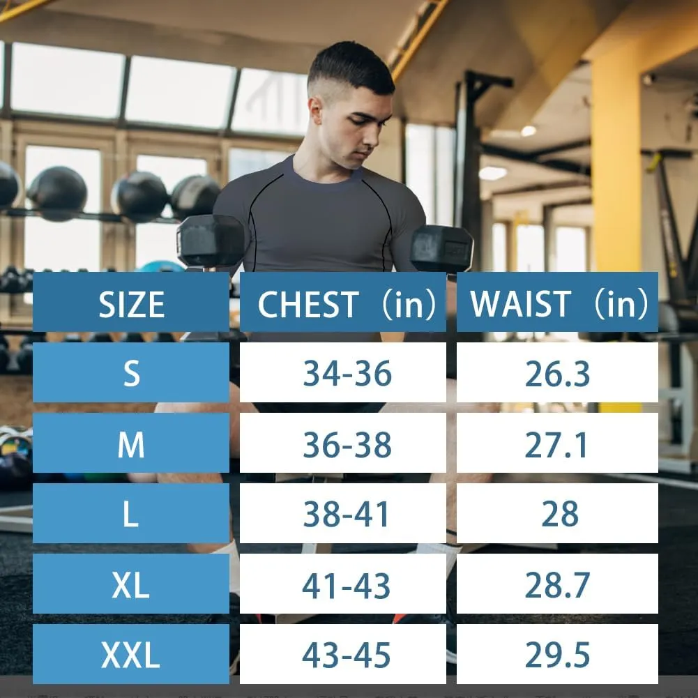 HYCOPROT Compression Shirts for Men Athletic Long Sleeve Base Layer Workout Rash Guard Shirt